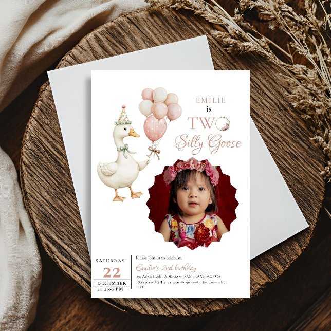 Ett Fånig går Baby 2:a födelsedagen Inbjudningar (Skapare uppladdad)