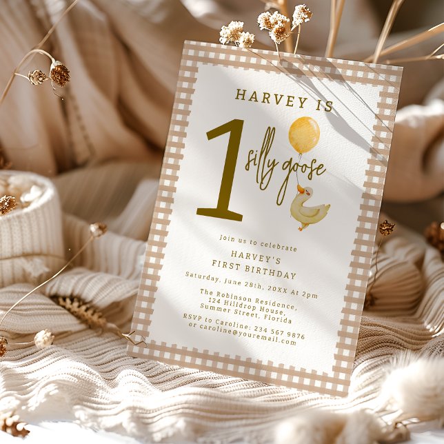 Ett Fånig går första Födelsedagsfesten Inbjudningar (Skapare uppladdad)