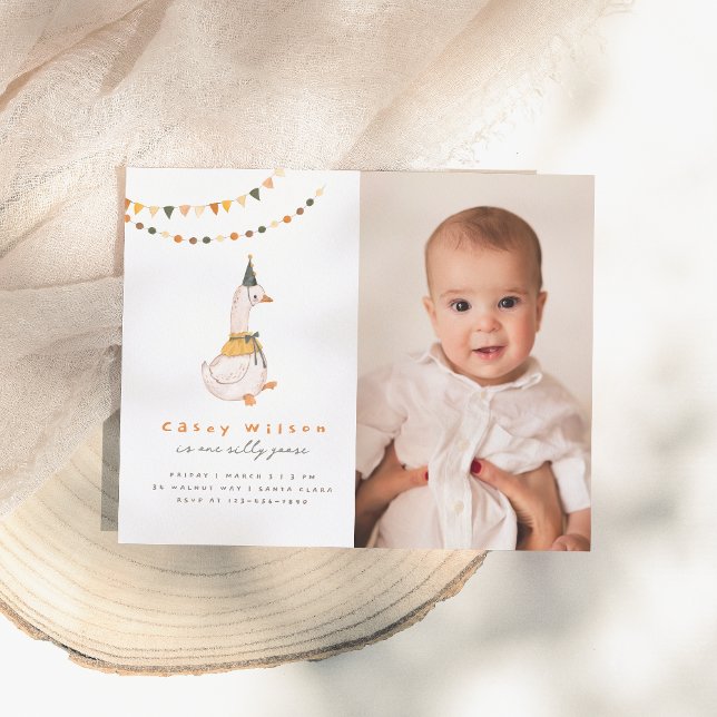 Ett Fånig går med budgetfoto första Födelsedagsfes (Skapare uppladdad)