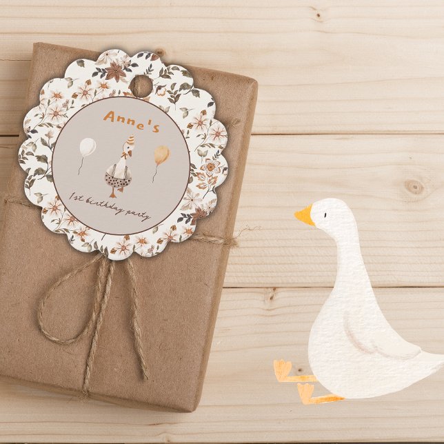 Ett Fånig går Neutralt 1:a födelsedagen Party Gåvor Etiketter (Skapare uppladdad)