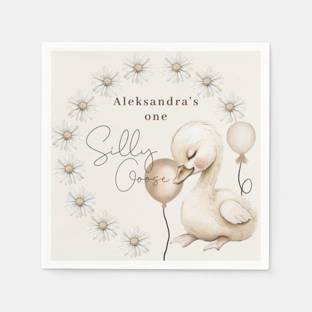 Ett Fånig går Neutralt Boho Baby 1:a födelsedagen Pappersservett (Framsidan)