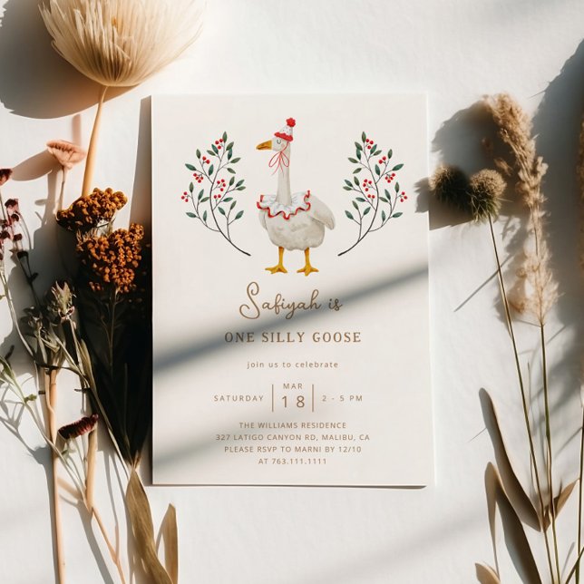 Ett Fånig går över första Födelsedagsfesten Inbjudningar (Skapare uppladdad)