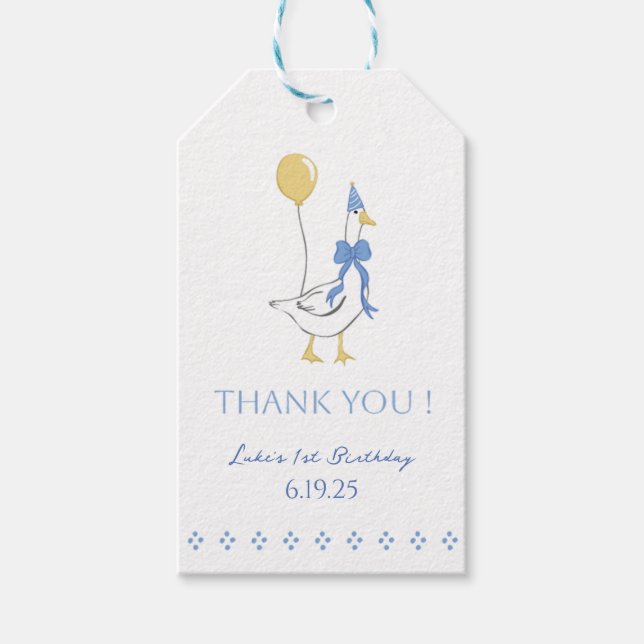 Ett Fånig går över Tacken Märkre av födelsedagstes Presentetikett (Framsidan)