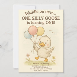 Ett Fånig går på födelsedag - första födelsedagen Inbjudningar