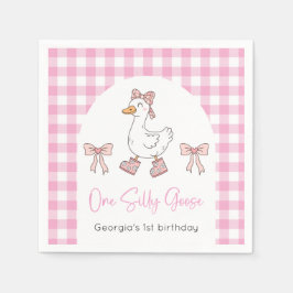 Ett Fånig går Rosa 1:a födelsedagen Pappersservett