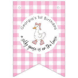 Ett Fånig går Rosa Birthday Banner Vimplar