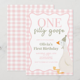 Ett Fånig går rosa Inbjudningar