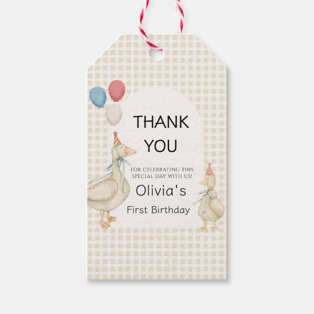 Ett Fånig går till födelsedagsinbjudan Presentetikett (Framsidan)