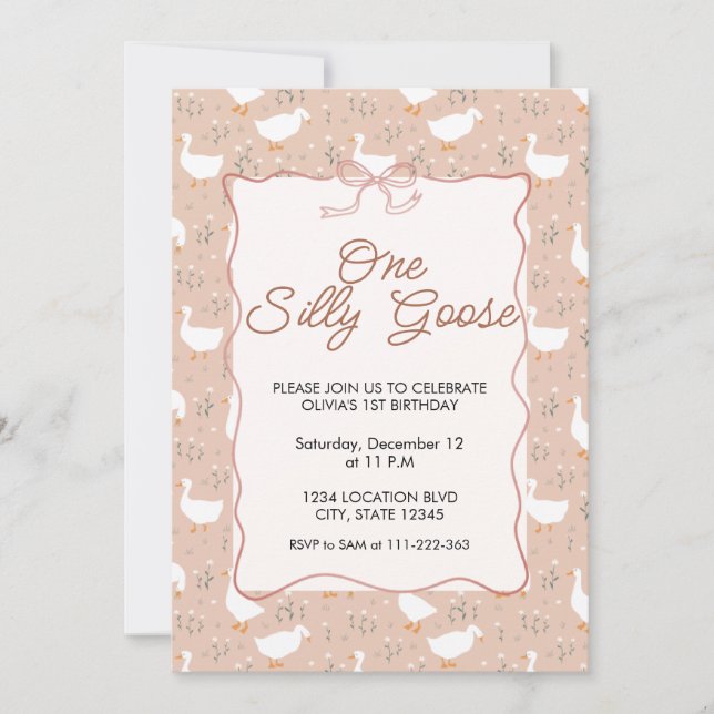 Ett Fånig går till första party-födelsedagsinbjuda Inbjudningar (Framsida)