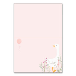 Ett Fånig Gåse Rosa Girls 1:a födelsedagsvisitkort Bordsnummer