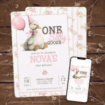 Ett Fånig Goose Anpassningsbar Pastel Rosa 1:a föd