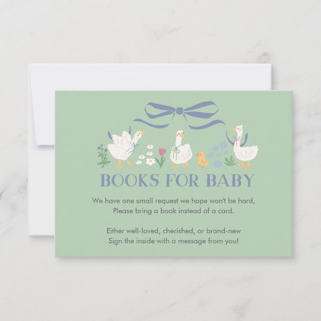Ett Fånig Goose Baby Shower Bokar för Baby Card Anteckningskort (Framsida)