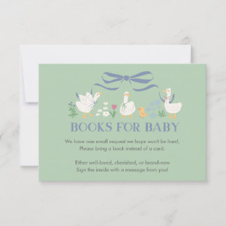 Ett Fånig Goose Baby Shower Bokar för Baby Card Anteckningskort