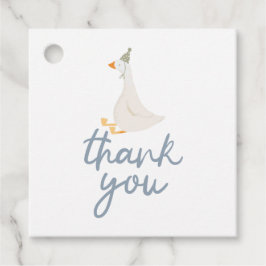 Ett Fånig Goose blue och grönt Gåvor Etiketter