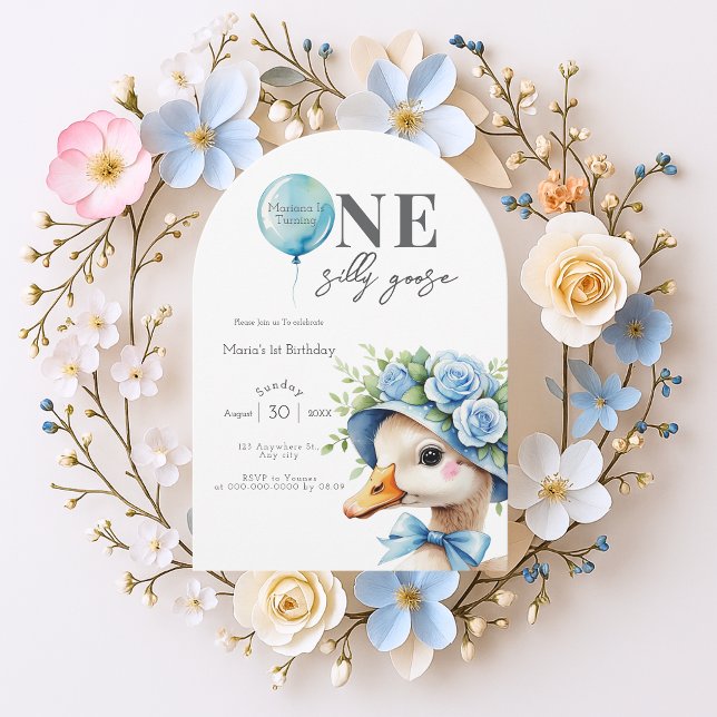 Ett Fånig Goose Boy 1:a födelsedagsinbjudan Inbjudningar (Skapare uppladdad)