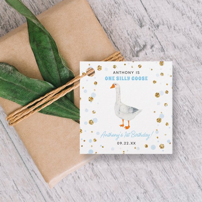 Ett Fånig Goose Boys 1:a födelsedagen Party Gåvor Etiketter (Skapare uppladdad)