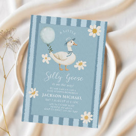 Ett Fånig Goose Daisy Boy Shower Inbjudningar