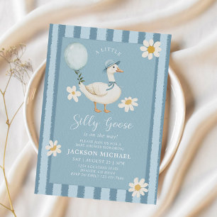 Ett Fånig Goose Daisy Boy Shower Inbjudningar
