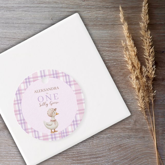 Ett Fånig Goose Girl 1:a födelsedagen Party Tack Gåvor Etiketter (Skapare uppladdad)