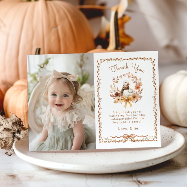 Ett Fånig Goose Girl Birthday Photo - tackkort Inbjudningar (Skapare uppladdad)