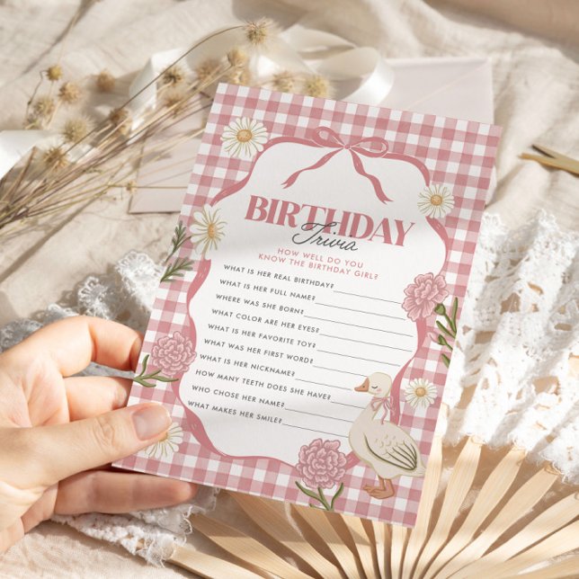 Ett Fånig Goose Girl Rosa 1st Birthday Trivia (Skapare uppladdad)