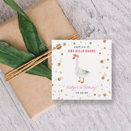 Ett Fånig Goose Girls 1:a födelsedag Party Gåvor Etiketter