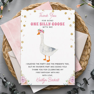 Ett Fånig Goose Girls 1:a födelsedag Tack Kort