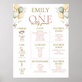 Ett Fånig Goose Girl's Milestone Keepsakes signatu Poster