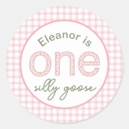 "Ett Fånig Goose"-Personlig Runt Klistermärke