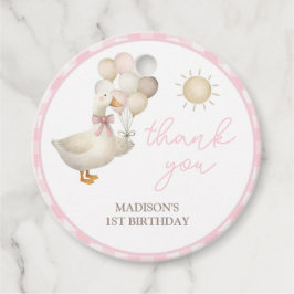 ETT Fånig Goose, Rosa Gingham, Retro Gåvor Etiketter