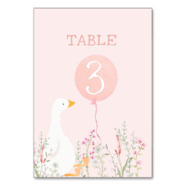 Ett Fånig Goose Rosa Girls 1:a födelsedag Bordsnummer