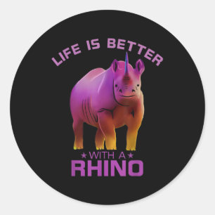 Ett färgat liv är bättre med en Rhino Cute-Vild Runt Klistermärke
