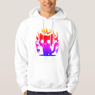 ett färgat silhuettam från katt hoodie