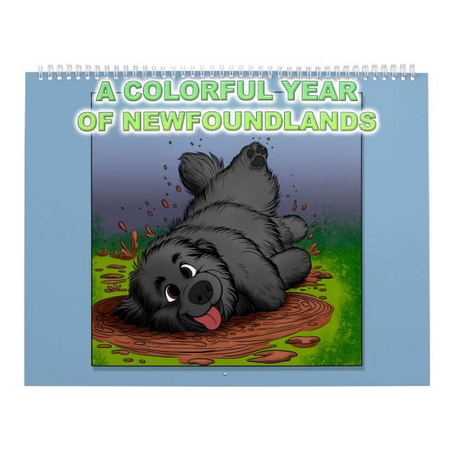 Ett färgfyllt år av Newfoundland Kalender (Omslag)