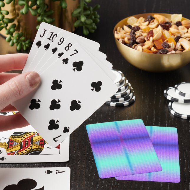 Ett färggrant gradientspelkort med lila  casinokort (På plats)