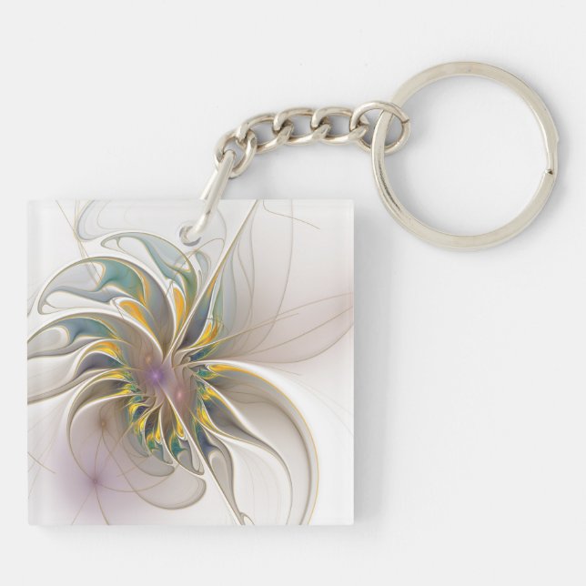 Ett färglöst fraktalt ornament. Abstrakt Flower ar (Baksidan)