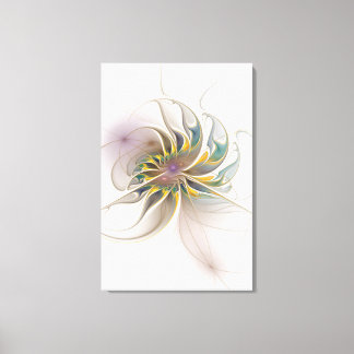 Ett färglöst fraktalt ornament. Abstrakt Flower ar Canvastryck