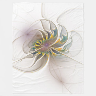 Ett färglöst fraktalt ornament. Abstrakt Flower ar Fleecefilt