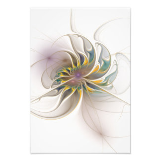 Ett färglöst fraktalt ornament. Abstrakt Flower ar Fototryck