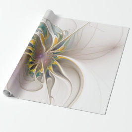 Ett färglöst fraktalt ornament. Abstrakt Flower ar Presentpapper