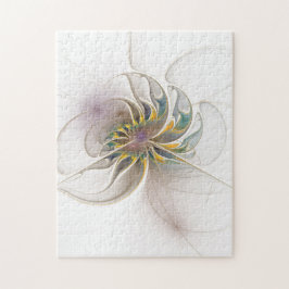 Ett färglöst fraktalt ornament. Abstrakt Flower ar Pussel