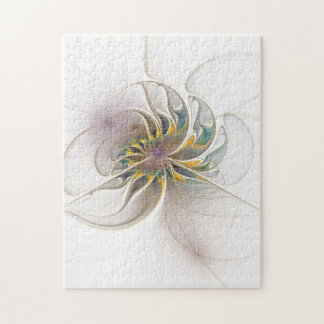 Ett färglöst fraktalt ornament. Abstrakt Flower ar Pussel