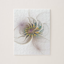 Ett färglöst fraktalt ornament. Abstrakt Flower ar Pussel