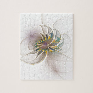 Ett färglöst fraktalt ornament. Abstrakt Flower ar Pussel