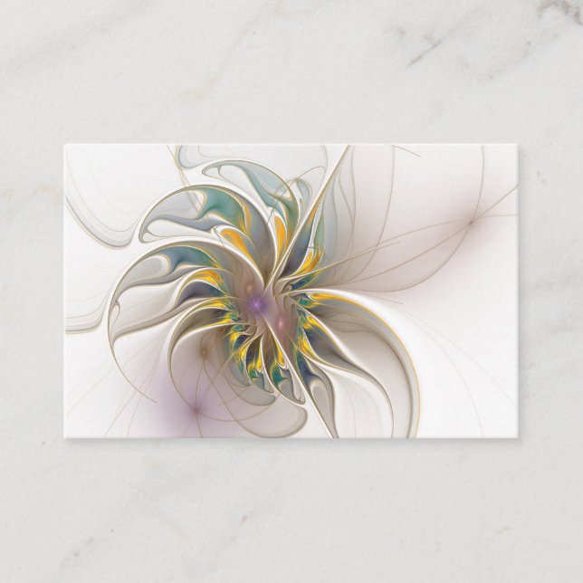 Ett färglöst fraktalt ornament. Abstrakt Flower ar Rabattkort (Framsida)