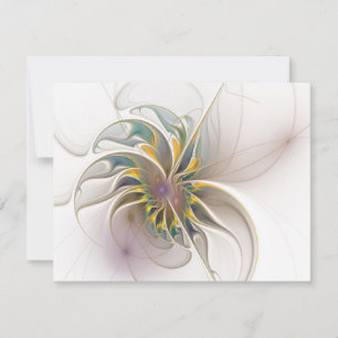 Ett färglöst fraktalt ornament. Abstrakt Flower ar Tack Kort