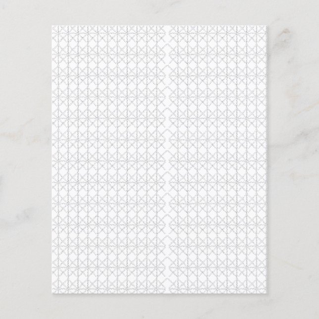 Ett färglöst matta med ett berikat geometriskt mön flygblad (Framsidan)