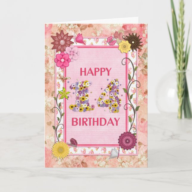 Ett farkoster ser fjorton födelsedagskort kort (Framsida)