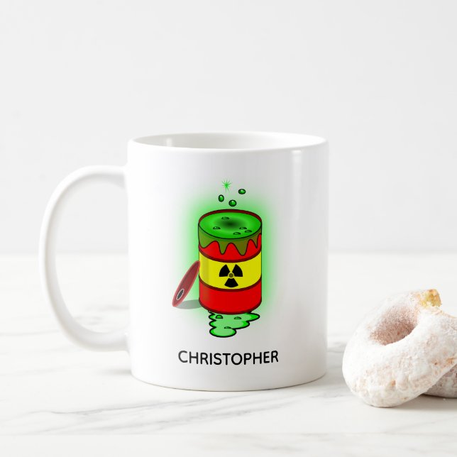 Ett fat Grönt Toxic Slösar lustigt Kaffemugg (Med munk)
