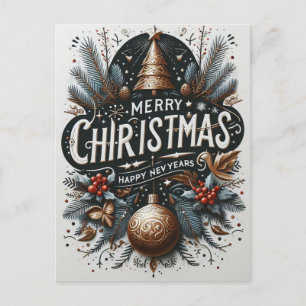 Ett Festive Hälsning: God Message-julkort Vykort